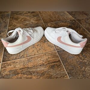 Nike Court Vision Low Next Nature Lace Up Sneakers- White/Pink, Women’s Size 9